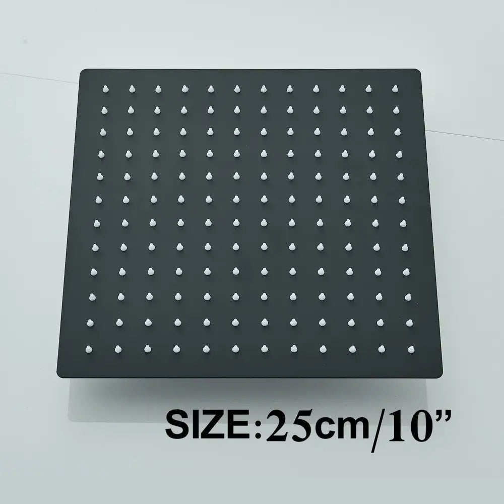 DecorBites™ 12" Matte Black Rainfall Shower Head Set with Shower Arm