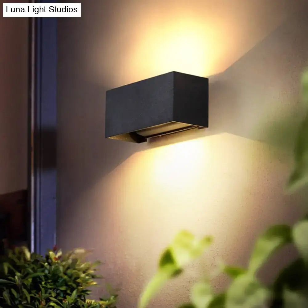 Modern matte black rectangle wall light fixture – yard led sconce