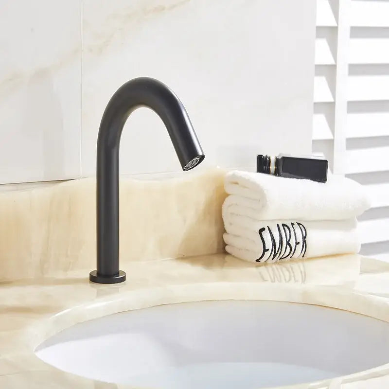 DecorBites™ Black Sensor Faucet Bathroom Sink Deck Mount Automatic Basin Faucet