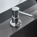 Modern matte black soap dispenser with stainless steel head kitchen