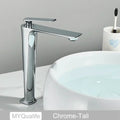 DecorBites™ Black Tall Basin Brass Bathroom Sink Faucet Single Handle Deck Mounted