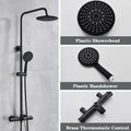 Modern matte black thermostatic shower faucet set bathroom rainfall head