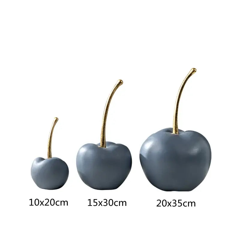 Modern matte blue resin apple ornaments living room decor