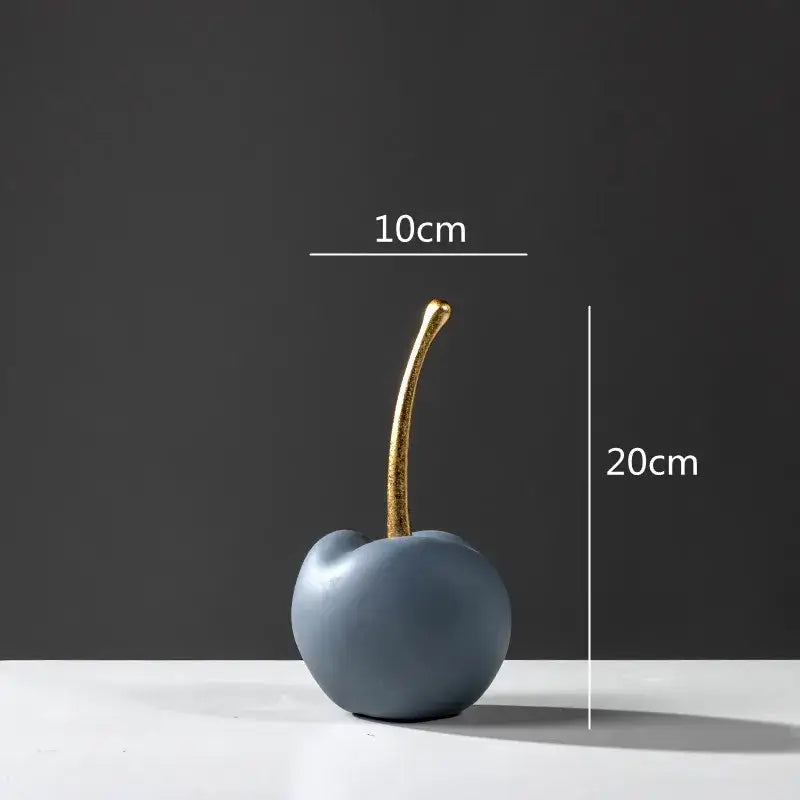 Modern matte blue resin apple ornaments living room decor