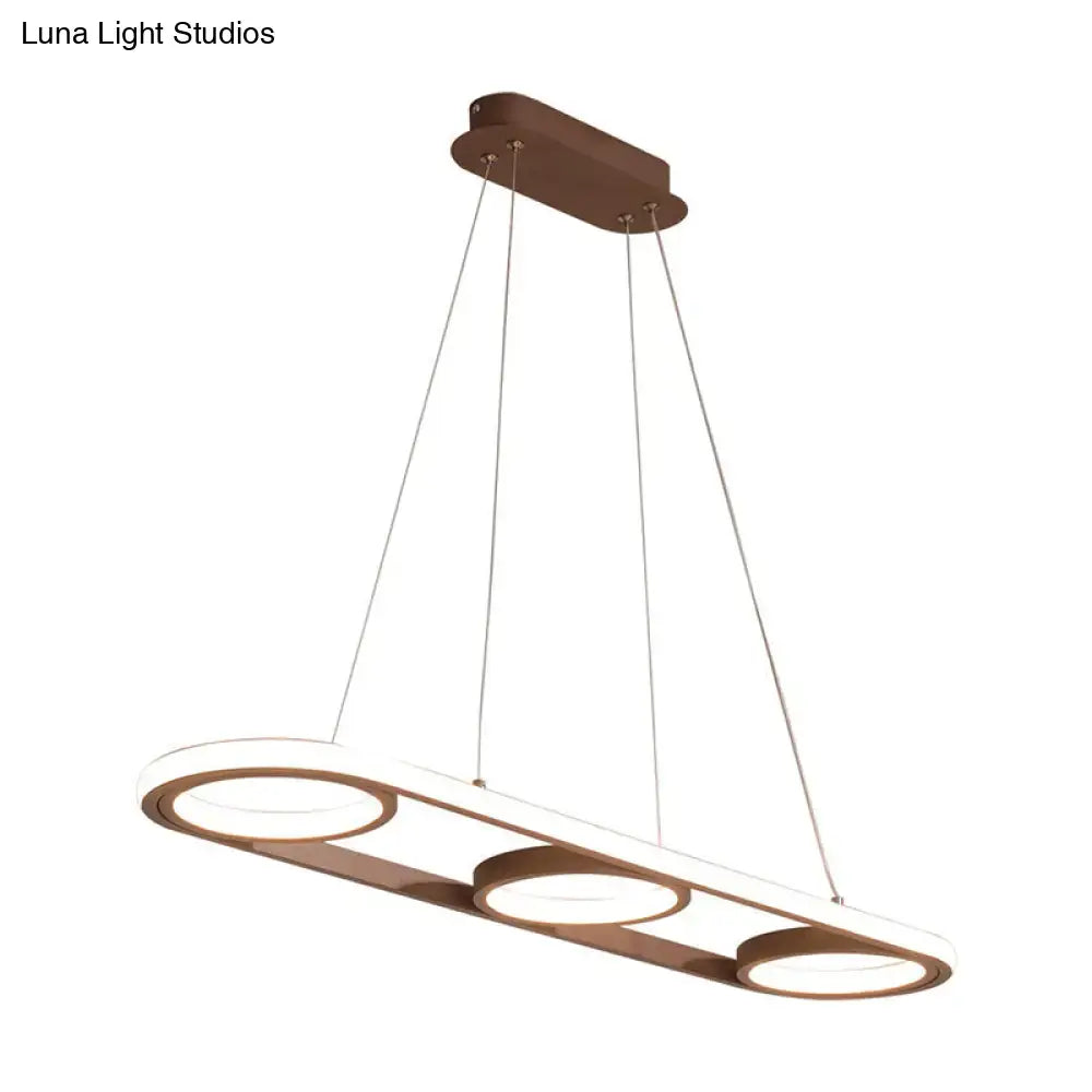 Modern metal white oval pendant light – kitchen island led fixture