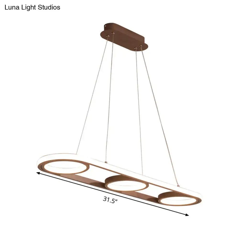 Modern metal white oval pendant light – kitchen island led fixture