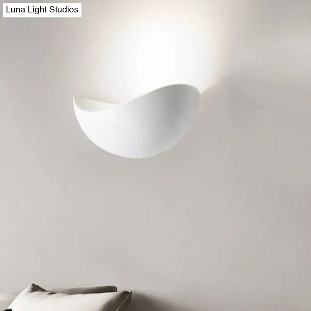 Modern metallic wall washer light bedroom ceramic sconce black & white