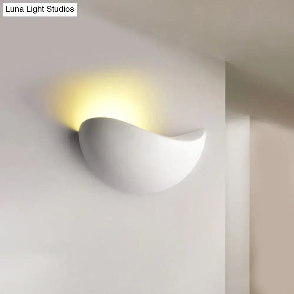 Modern metallic wall washer light bedroom ceramic sconce black & white