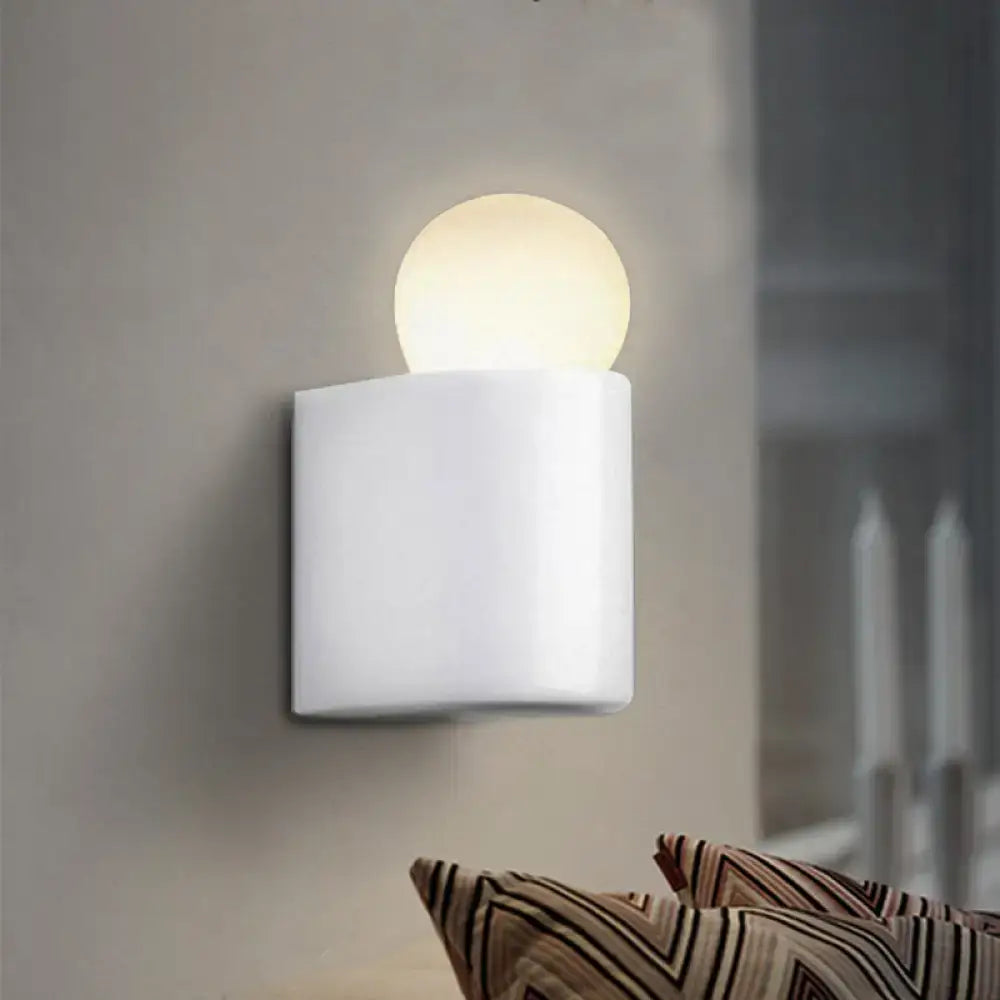 DecorBites™ Modern LED Milk Glass Wall Lamp with White Ball Design, Available in Small, Medium, and Large Sizes, White or Warm Light