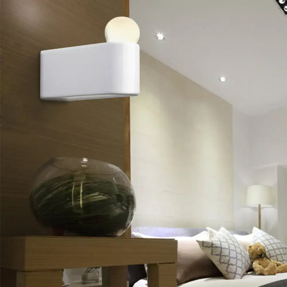 DecorBites™ Modern LED Milk Glass Wall Lamp with White Ball Design, Available in Small, Medium, and Large Sizes, White or Warm Light