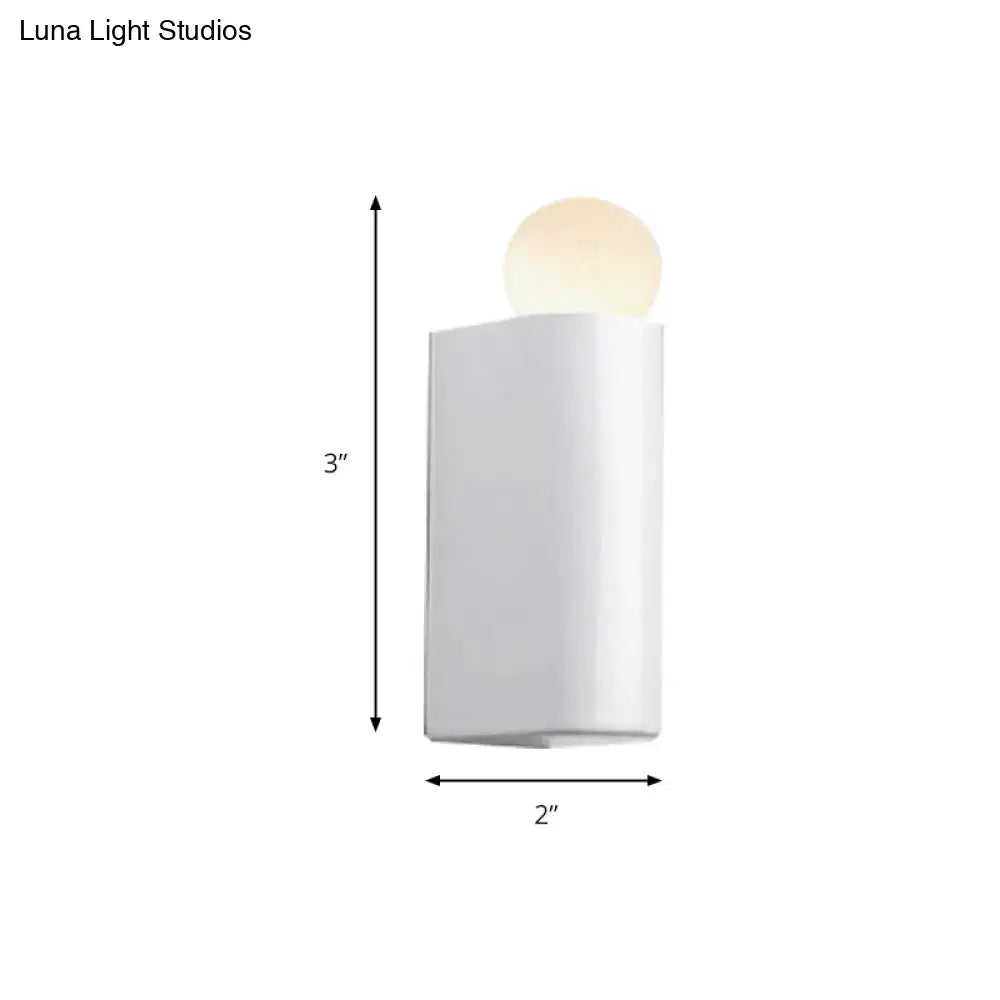 DecorBites™ Modern LED Milk Glass Wall Lamp with White Ball Design, Available in Small, Medium, and Large Sizes, White or Warm Light
