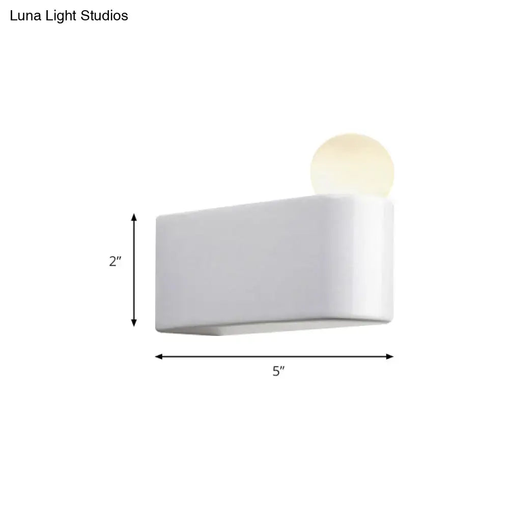 DecorBites™ Modern LED Milk Glass Wall Lamp with White Ball Design, Available in Small, Medium, and Large Sizes, White or Warm Light
