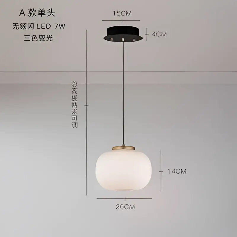 DecorBites™ Glass Ball Pendant Light: Modern Milky White LED Hanging Lamp for Dining Table