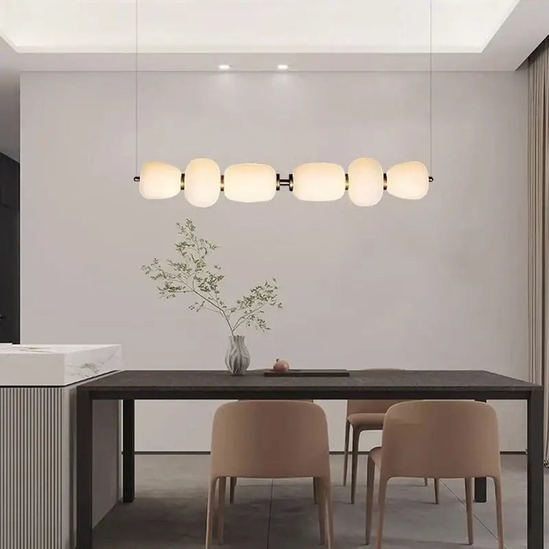 DecorBites™ Glass Ball Pendant Light: Modern Milky White LED Hanging Lamp for Dining Table