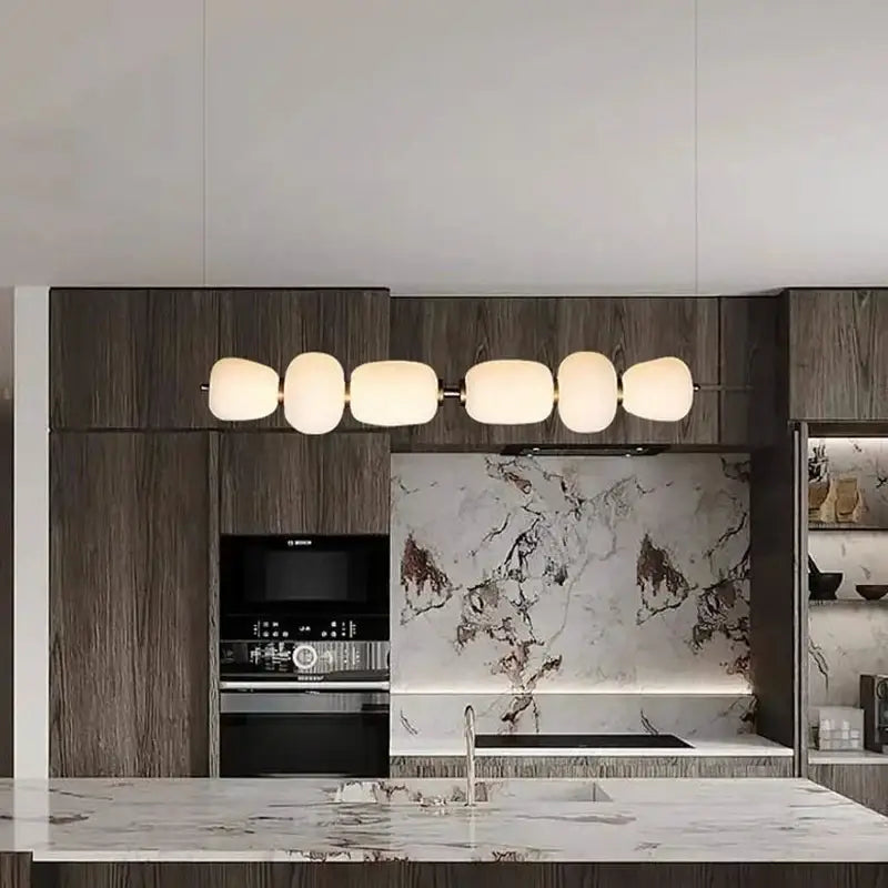 DecorBites™ Glass Ball Pendant Light: Modern Milky White LED Hanging Lamp for Dining Table