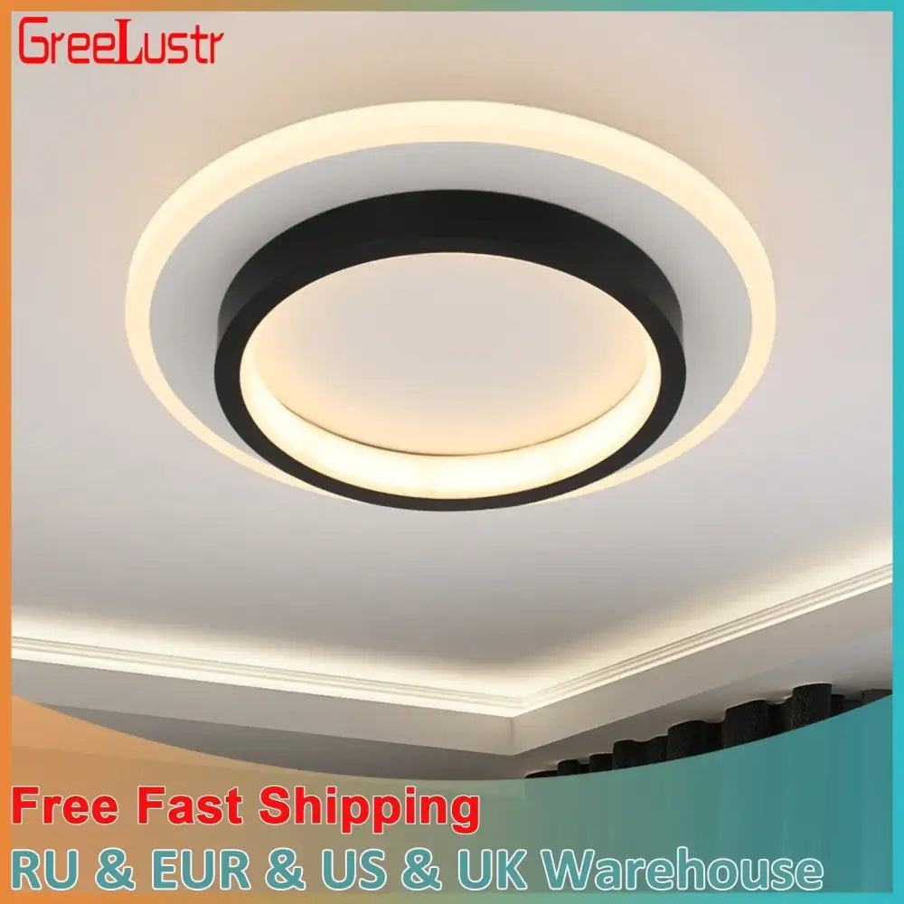 Modern minimalist black acrylic led ceiling lamp bedroom light