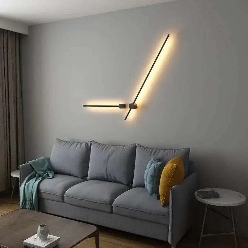 Modern minimalist black creative staircase wall lights living room