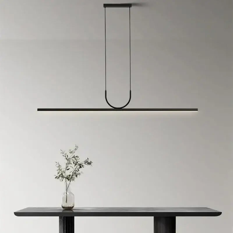 Modern minimalist black led ceiling chandelier kitchen island light
