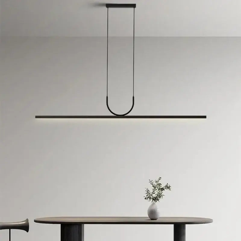 Modern minimalist black led ceiling chandelier kitchen island light