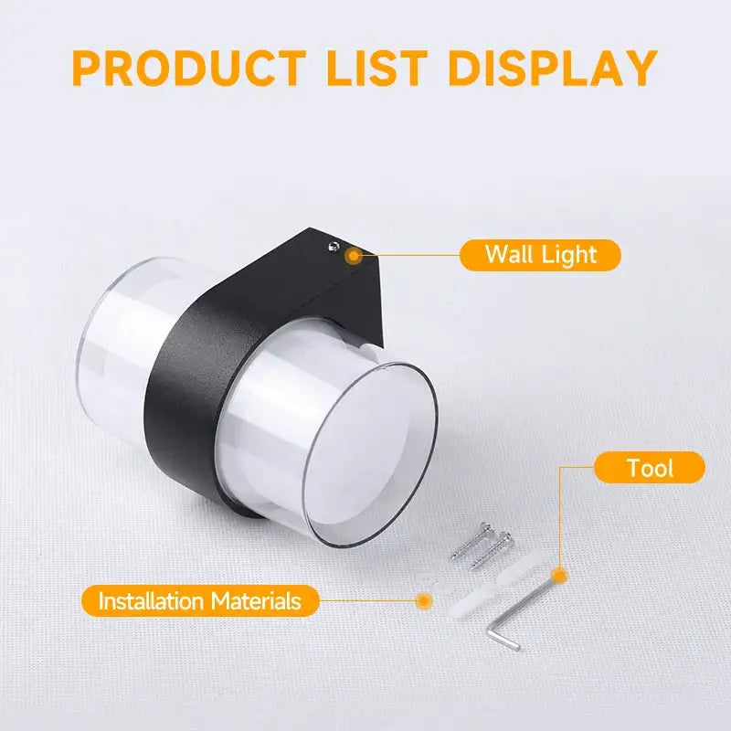 Modern minimalist black led wall light garden waterproof lamp