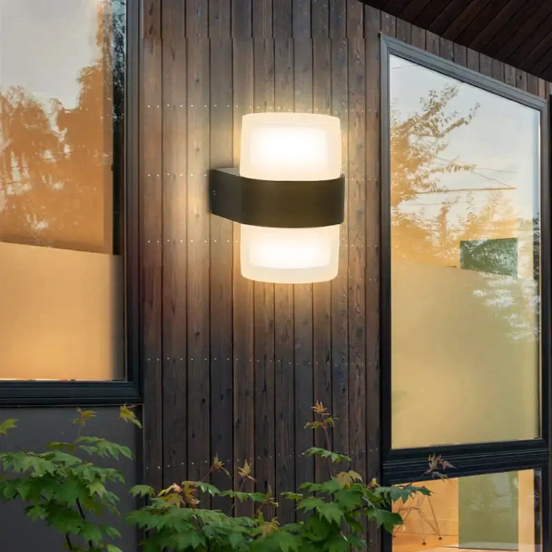 Modern minimalist black led wall light garden waterproof lamp