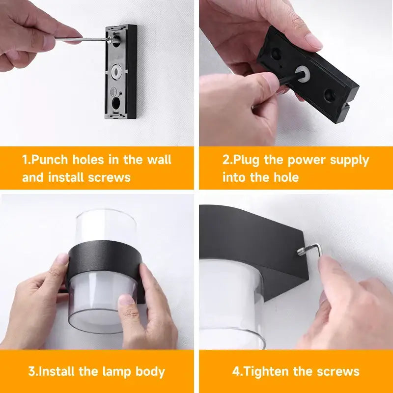 Modern minimalist black led wall light garden waterproof lamp