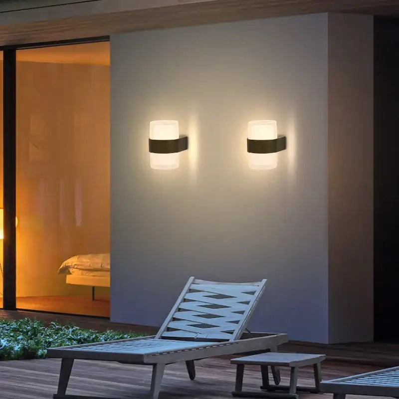 Modern minimalist black led wall light garden waterproof lamp