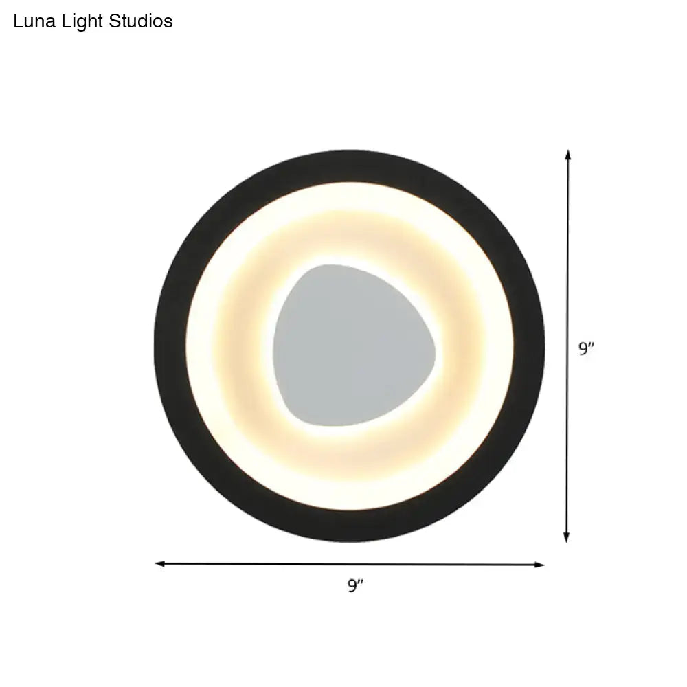 DecorBites™ Modern Minimalist LED Corner Sconce in Black with Acrylic Shade