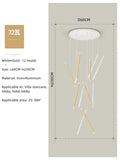 DecorBites™ Black Round Tube LED Chandelier for Duplex Loft Stair - Interior Lighting Decoration