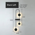 Modern minimalist black triple circle led wall light bedroom sconce