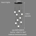 Modern minimalist black & white creative led chandeliers living room