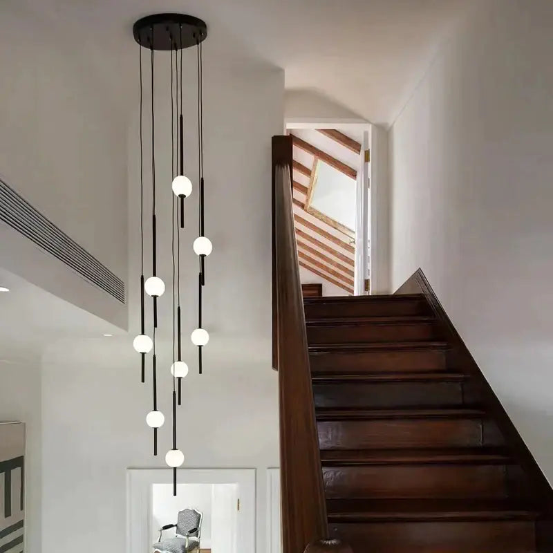 Modern minimalist black & white creative led chandeliers living room