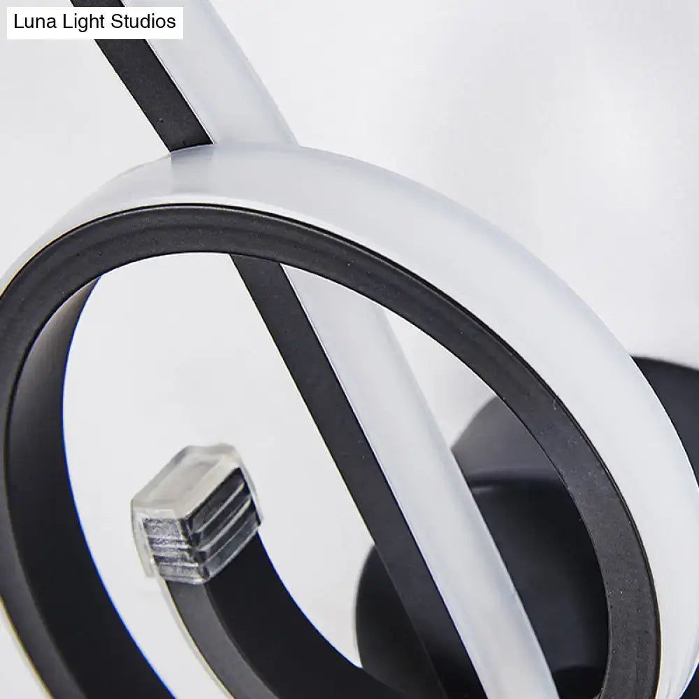 Modern minimalist black & white led ring sconce – bedroom wall light