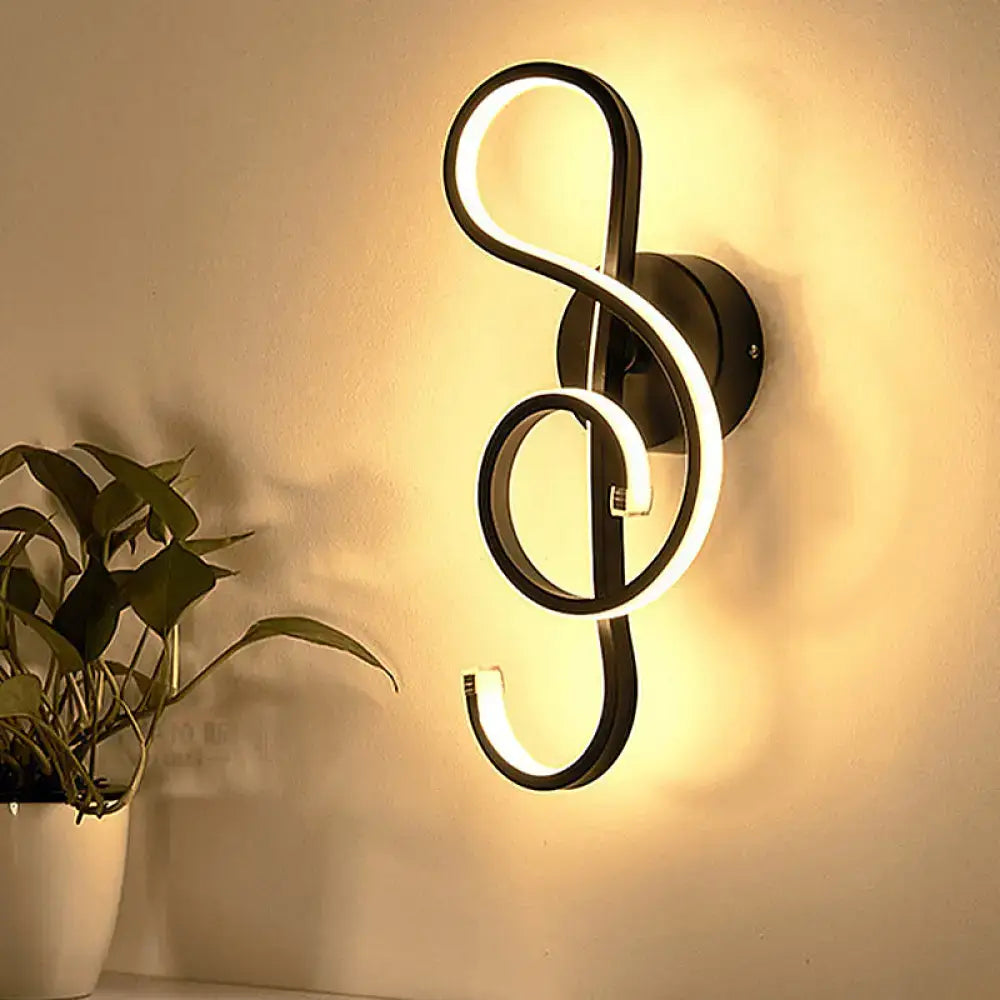 Modern minimalist black & white led ring sconce – bedroom wall light