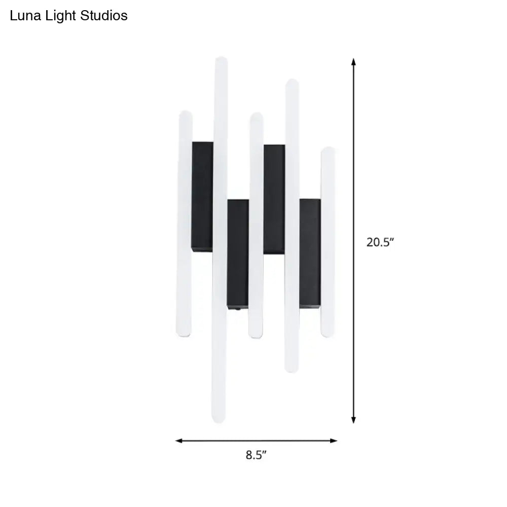 DecorBites™ Modern Linear LED Wall Sconce in Acrylic White - Wall Mounted Bedside Light in Warm/White Light, 12.5"/16.5"/20.5" H