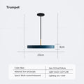 Modern minimalist blue and gold led study disc pendant light bedroom