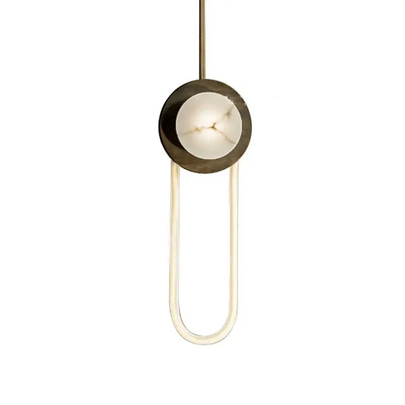 Modern minimalist bronze & white oval wall lamp bedroom light