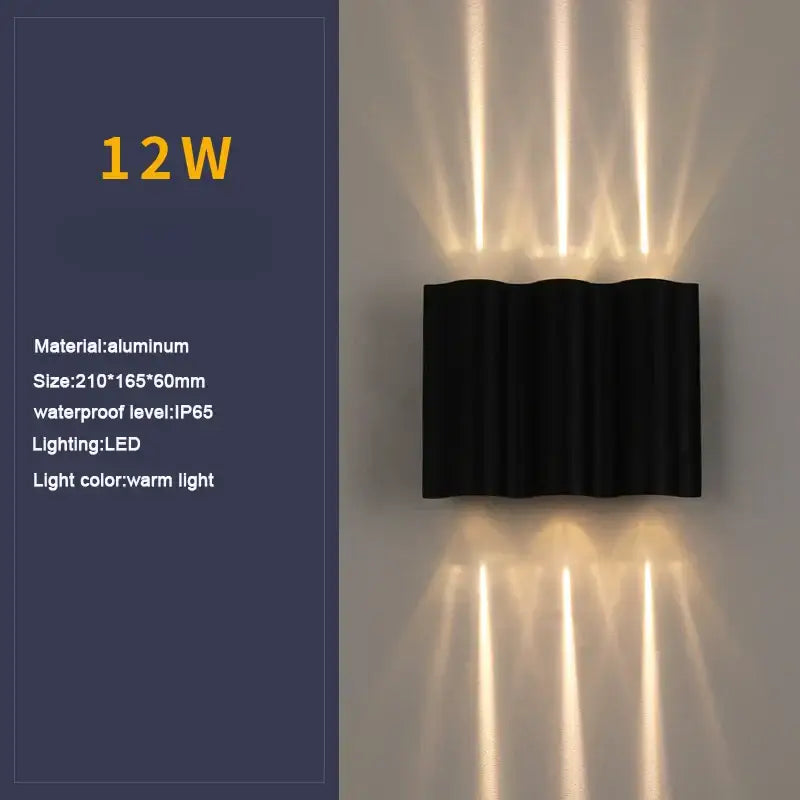 Modern minimalist decorbites 12w black outdoor sconce light garden lamp