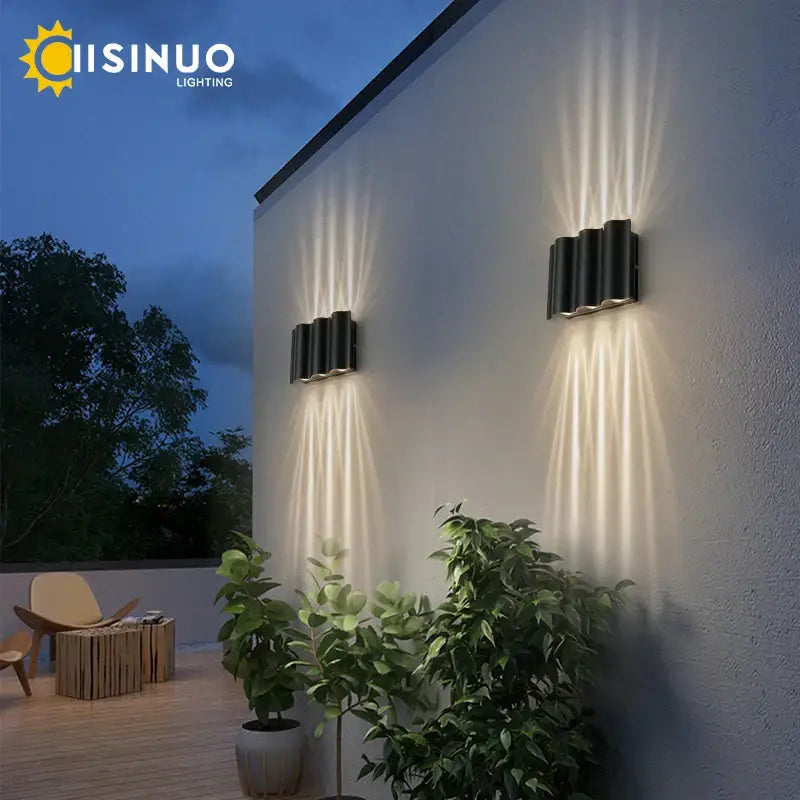 Modern minimalist decorbites 12w black outdoor sconce light garden lamp