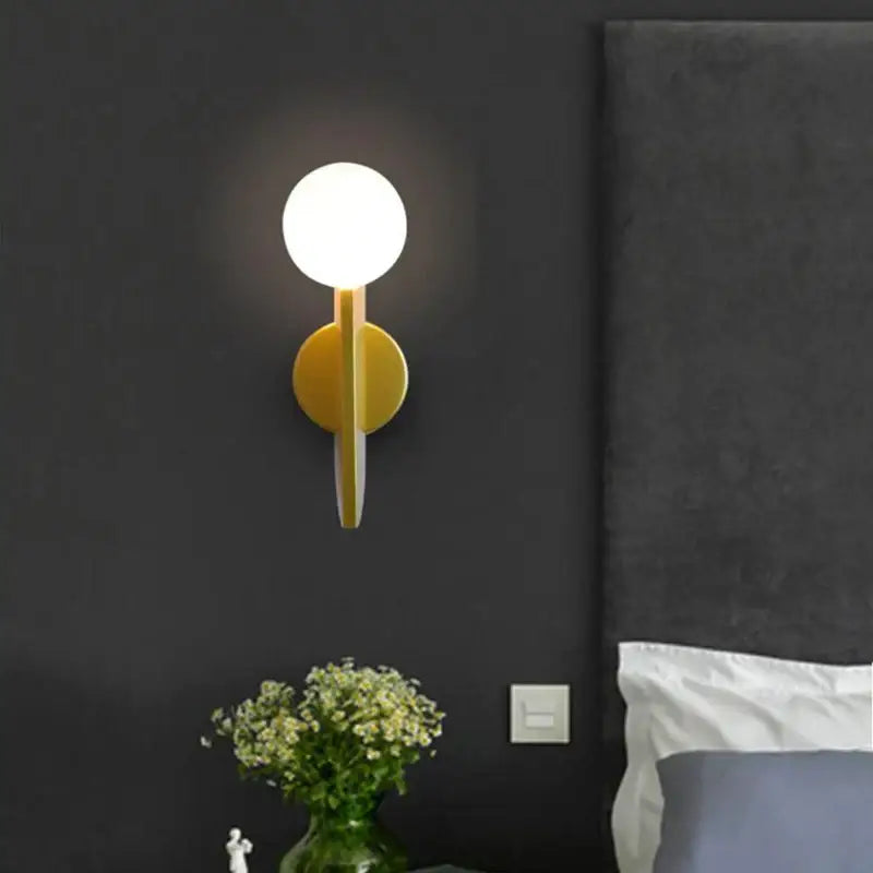 Modern minimalist gold decorbites glass ball wall lamps bedroom light