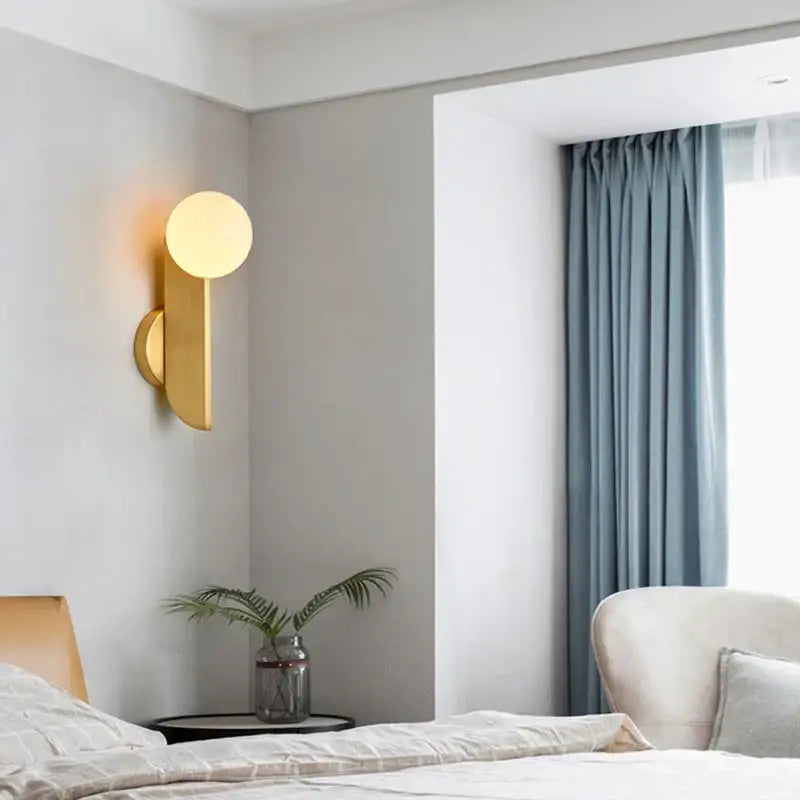 Modern minimalist gold decorbites glass ball wall lamps bedroom light
