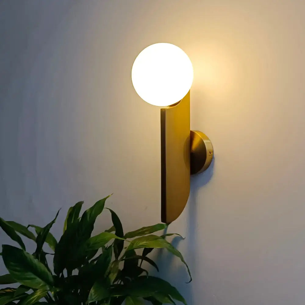 Modern minimalist gold decorbites glass ball wall lamps bedroom light
