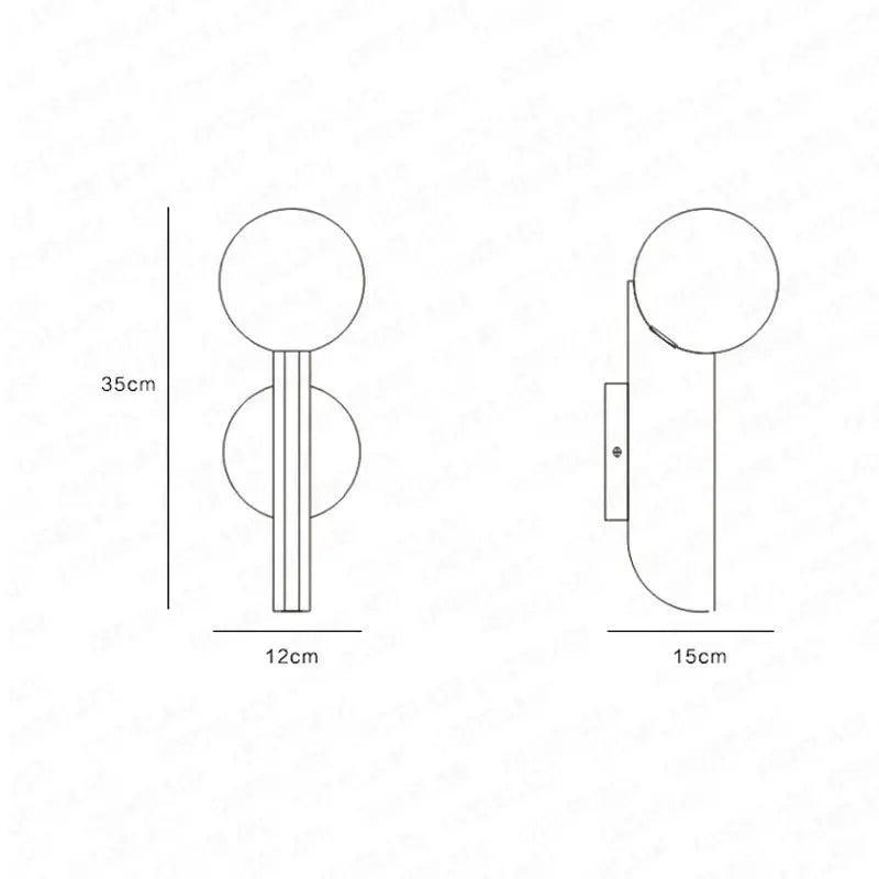 Modern minimalist gold decorbites glass ball wall lamps bedroom light