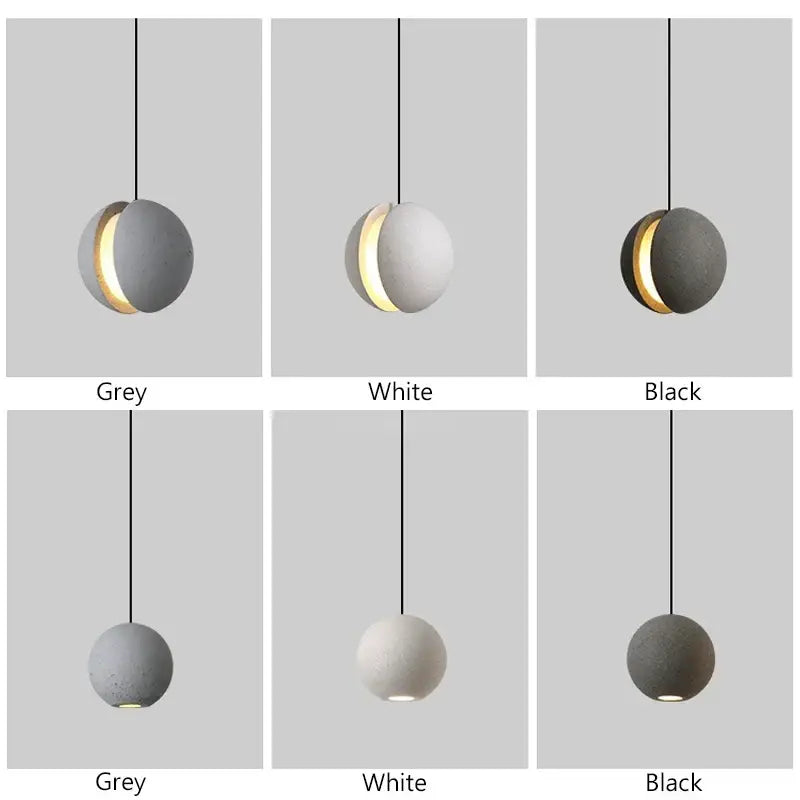 Modern minimalist gray and gold pendant light dining room