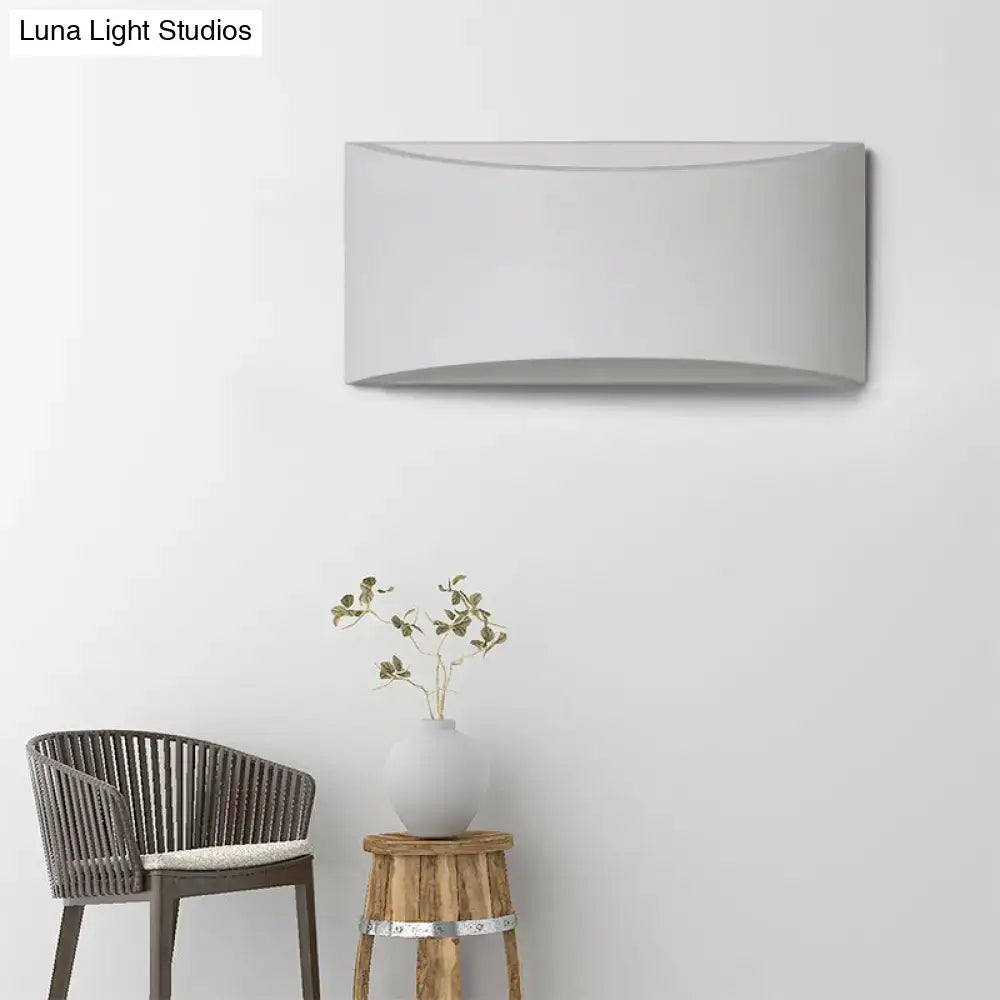 Modern minimalist gray curved wall sconce – bedroom led light