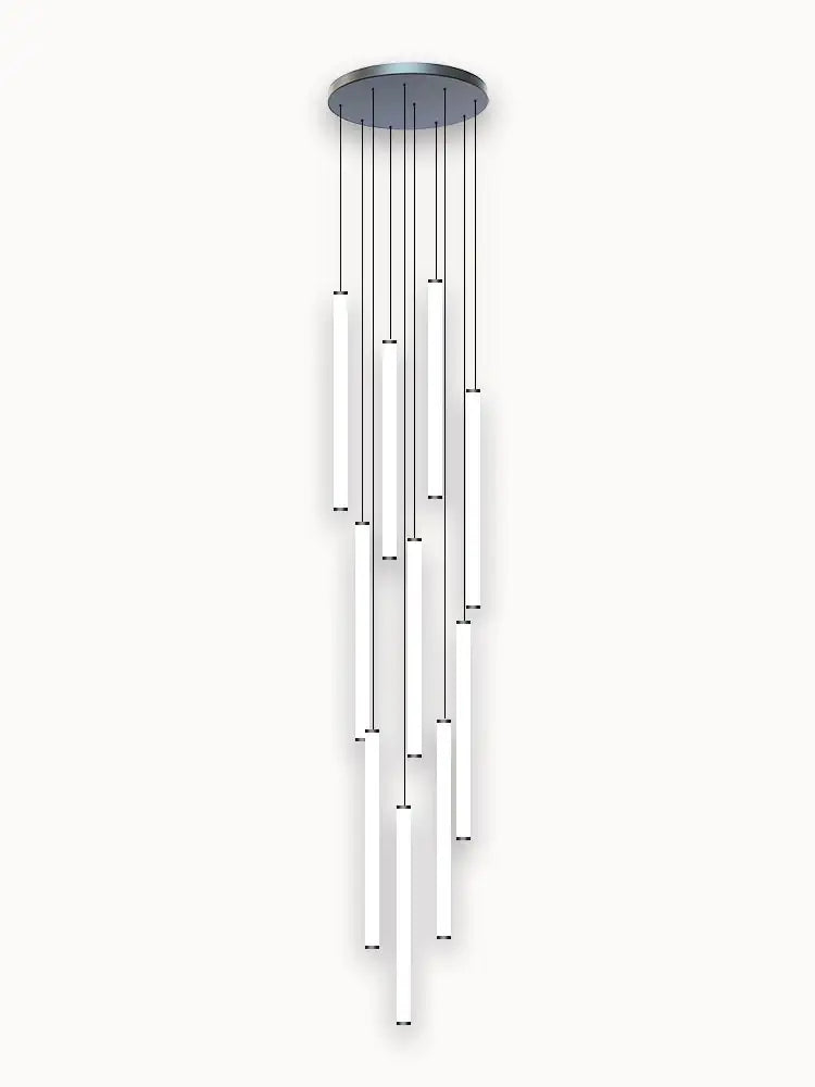 DecorBites™ Loft Black Chandelier: Acrylic Villa Ceiling Lamp for Living Room & Staircase