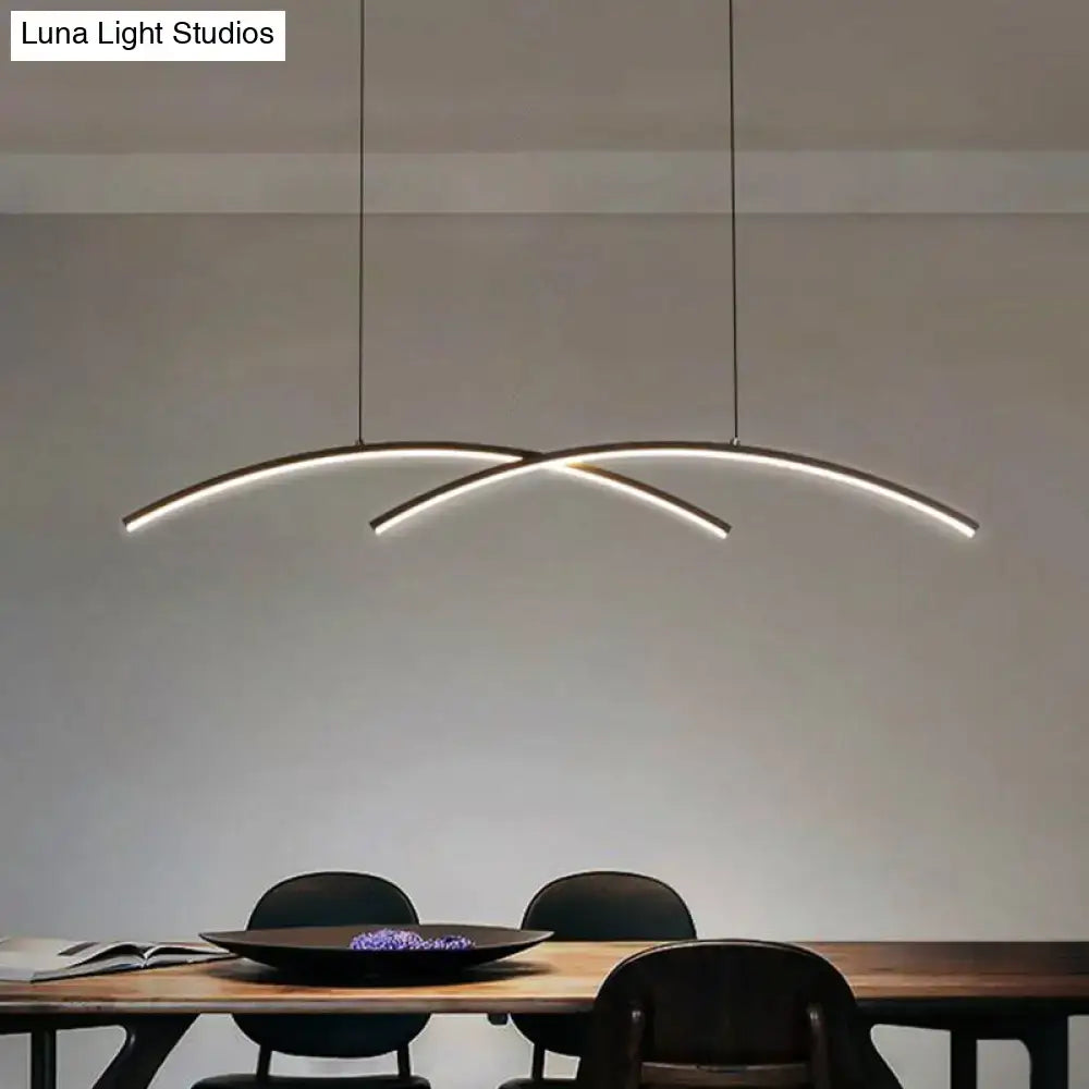 DecorBites™ Sleek LED Island Light Fixture for Dining Room - Metal Line Art Hanging Light