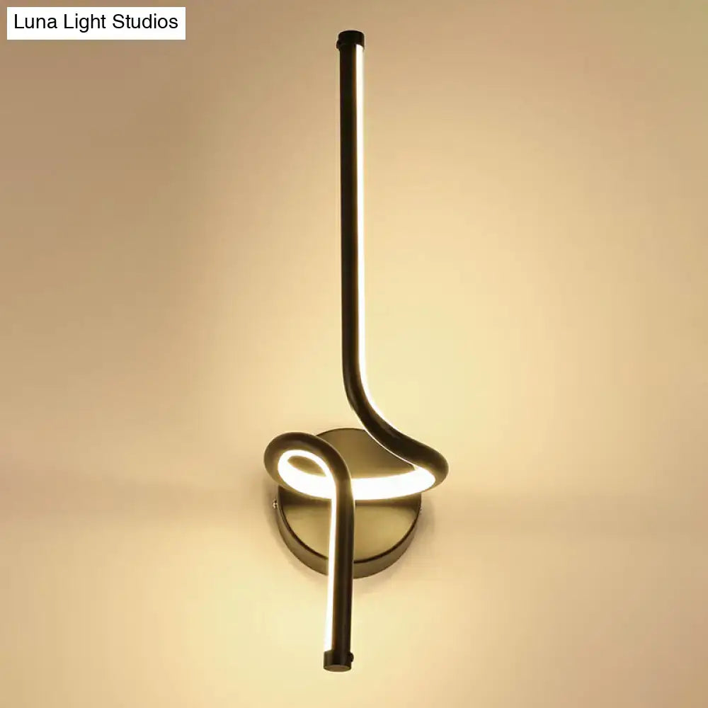 Modern minimalist metallic led wall sconce bedroom linear light