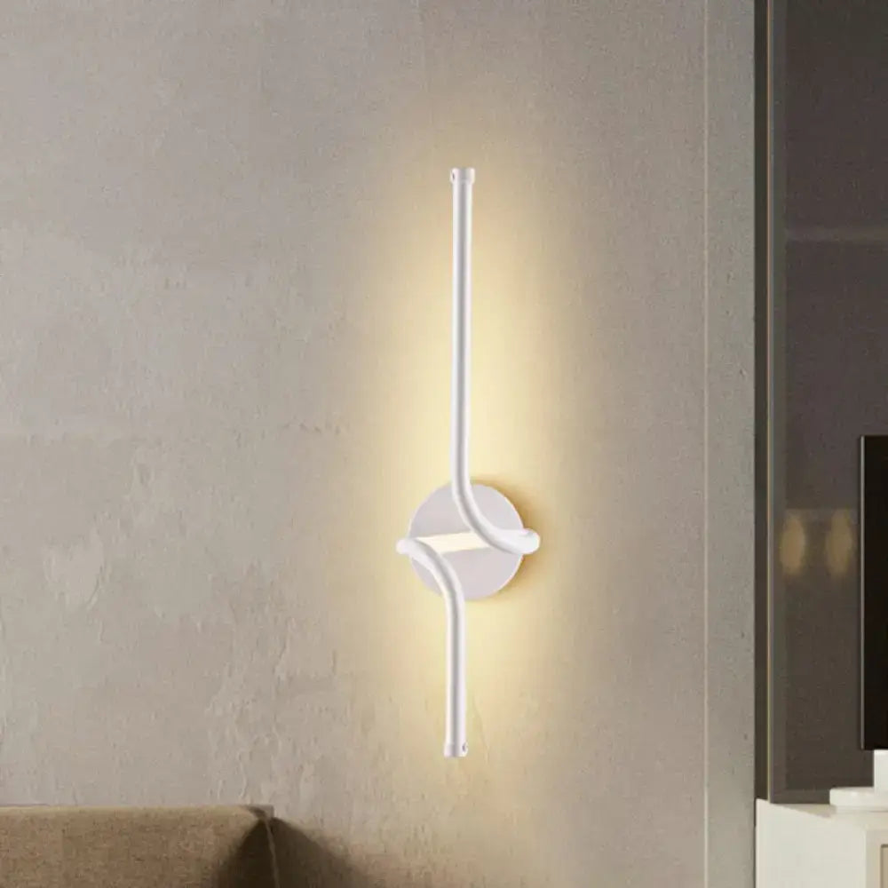 Modern minimalist metallic led wall sconce bedroom linear light