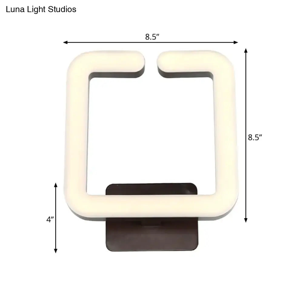 DecorBites™ Contemporary LED Acrylic Wall Sconce - Square Frame Design, 1 Light - Warm/White/Natural Light